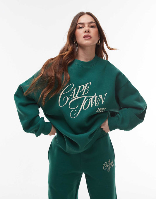 Graphic Cape Town Oversized Sweatshirt Co-Ord