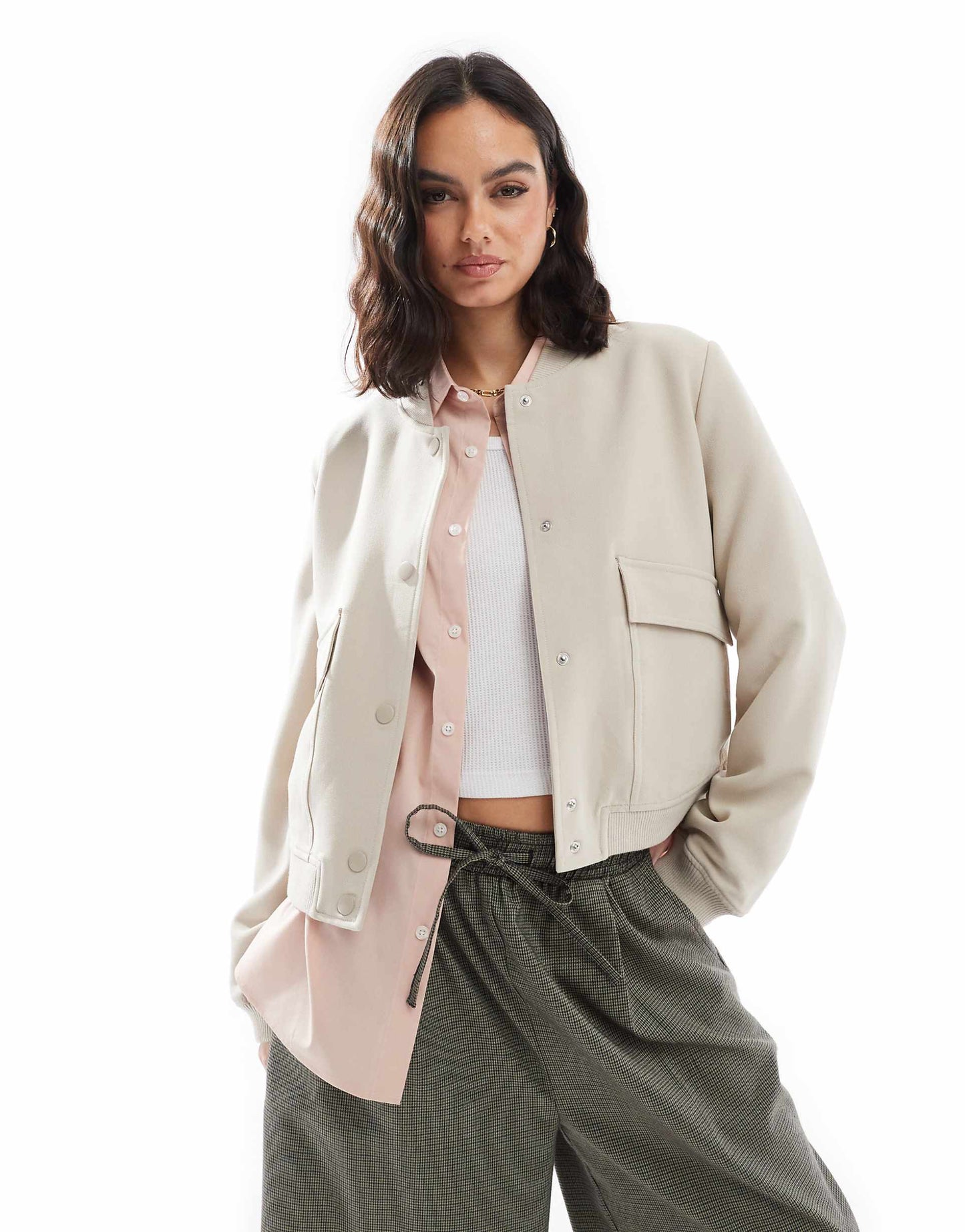 Tailored Bomber Jacket With Pockets