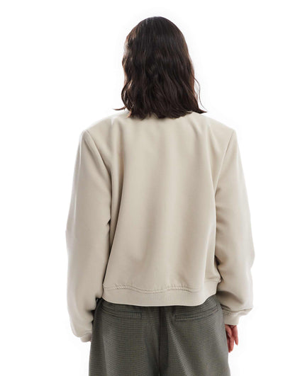 Tailored Bomber Jacket With Pockets