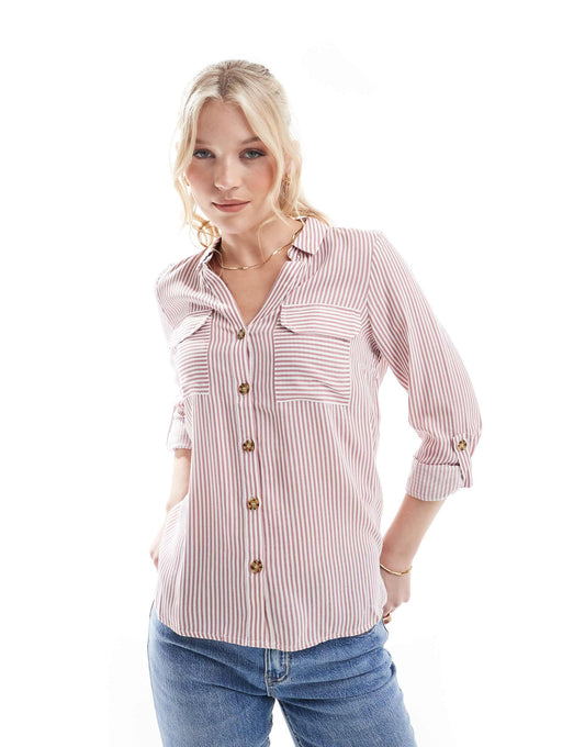 Button Down Shirt With Pocket Detail