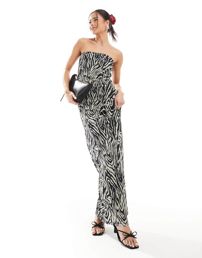 Mesh Bandeau Maxi Dress