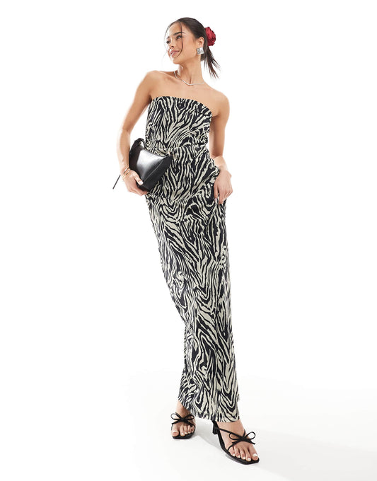Mesh Bandeau Maxi Dress