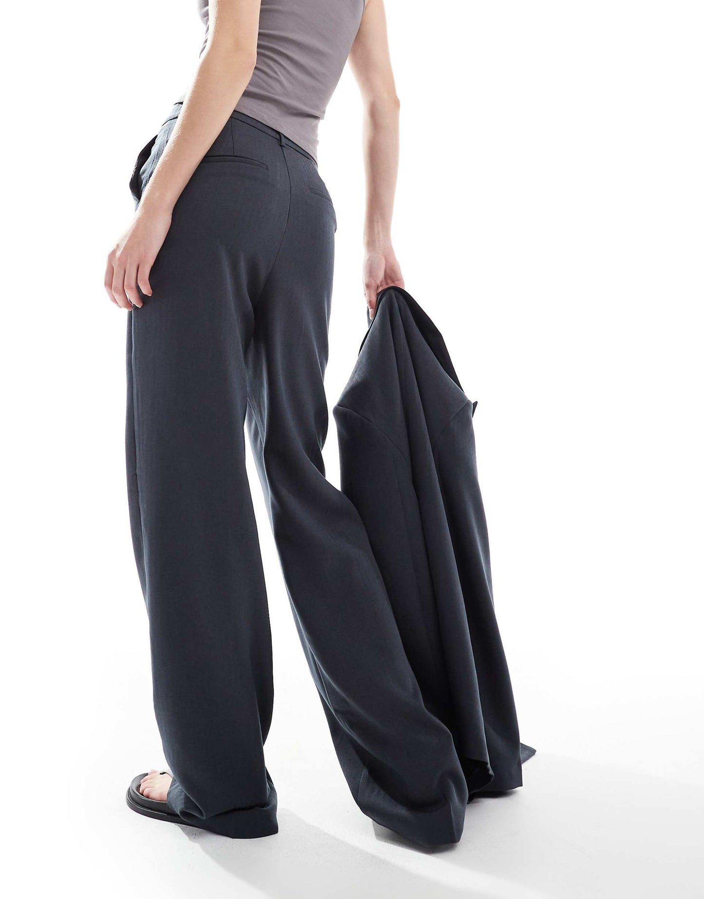 Tall Tailored Herringbone Wide Leg Co-Ord Trousers