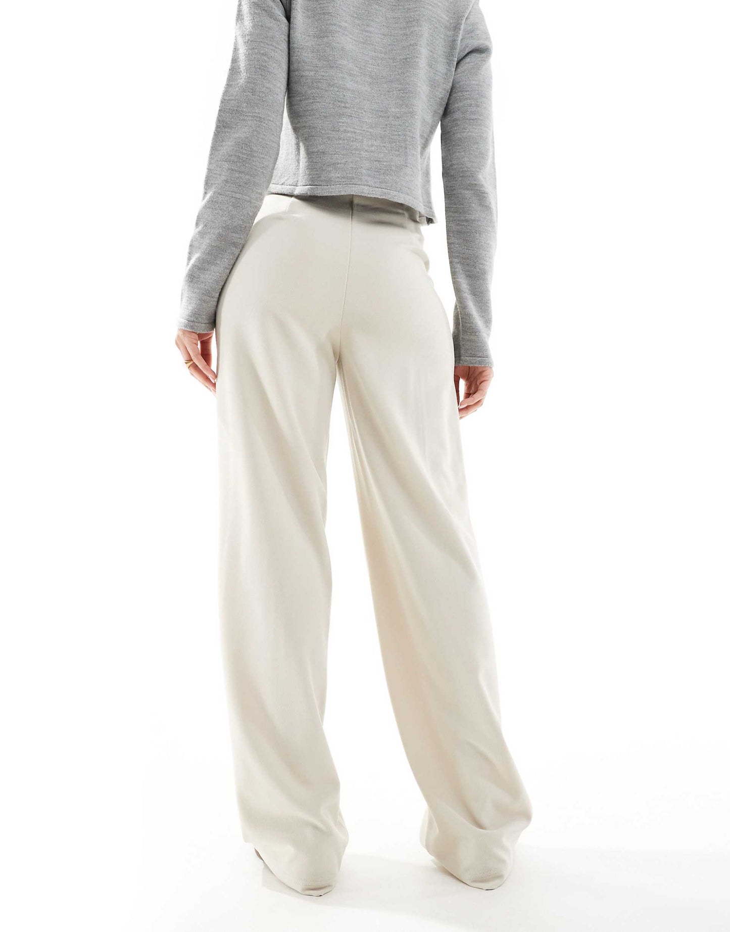 Pleat Front Wide Leg Trousers