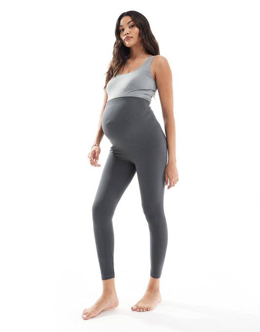Maternity Ribbed Seamless Leggings