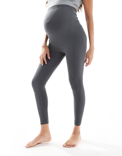 Maternity Ribbed Seamless Leggings