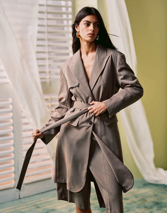 Longline Storm Flap Blazer Co-Ord