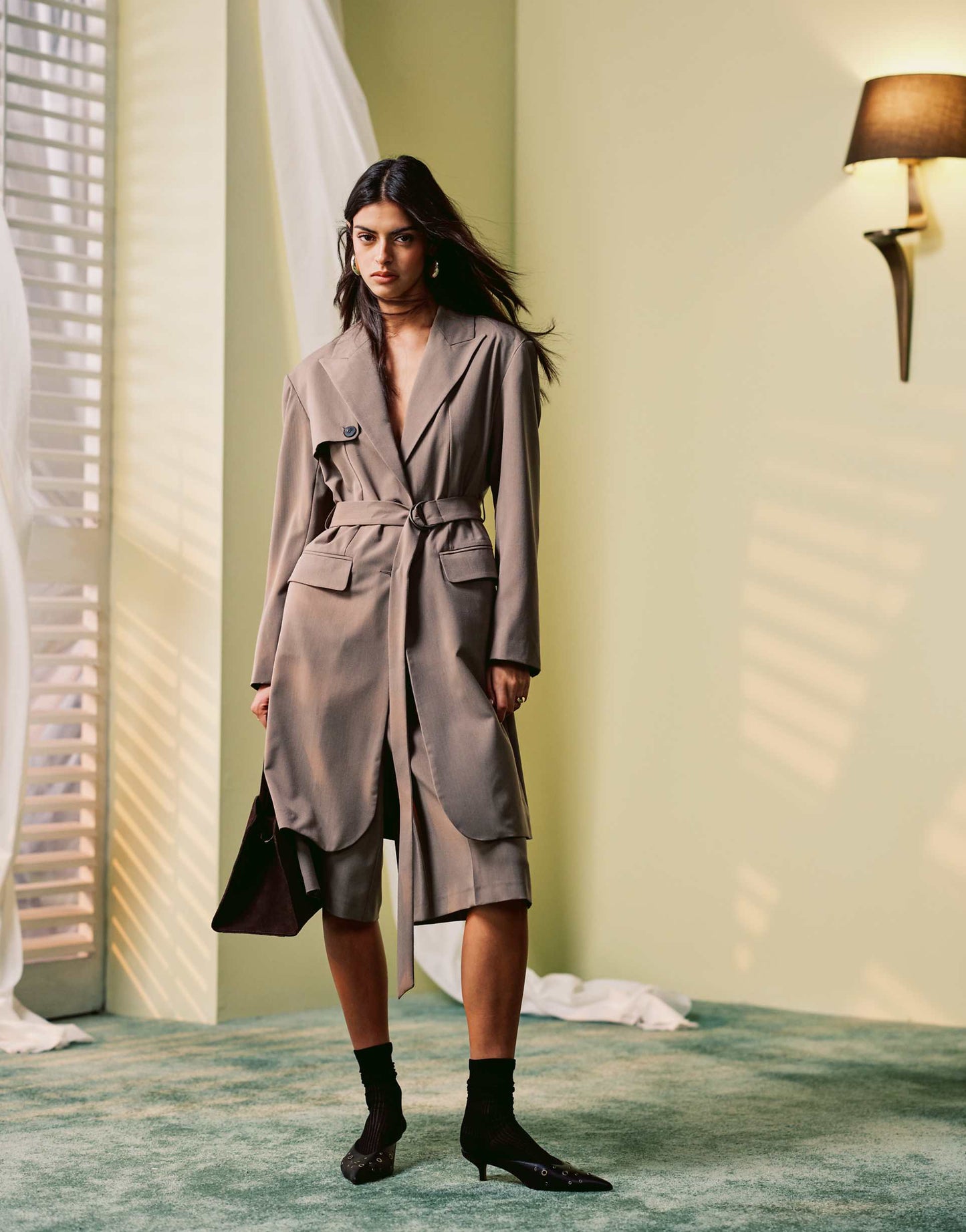 Longline Storm Flap Blazer Co-Ord