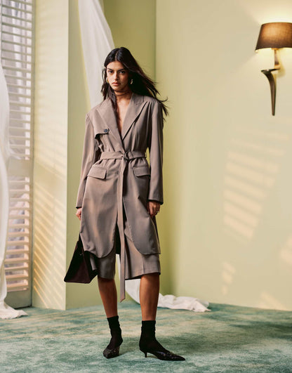 Longline Storm Flap Blazer Co-Ord