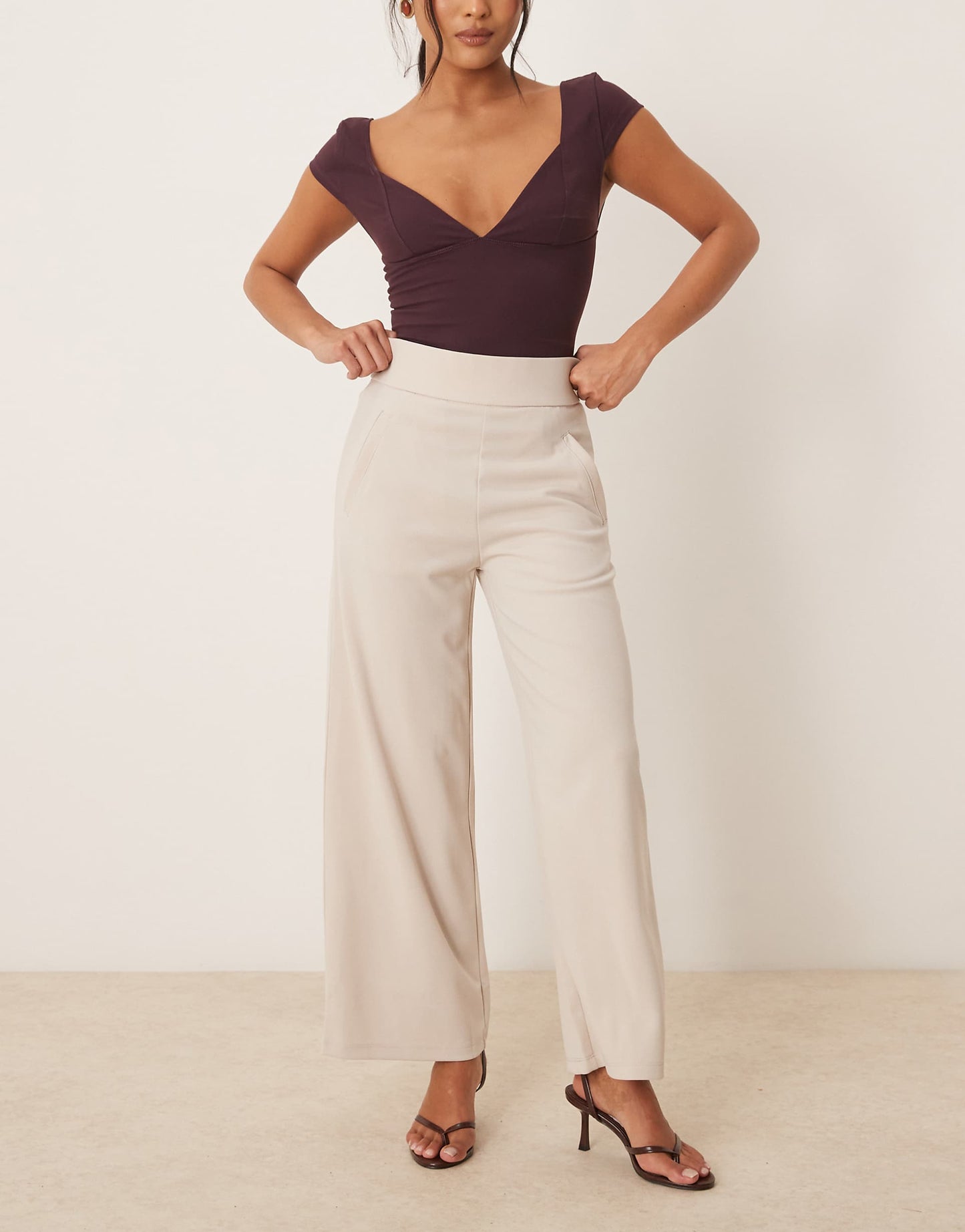 Petite Wide Leg Tailored Trousers