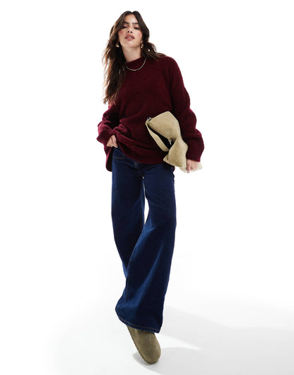 Crew Neck Oversized Boucle Jumper