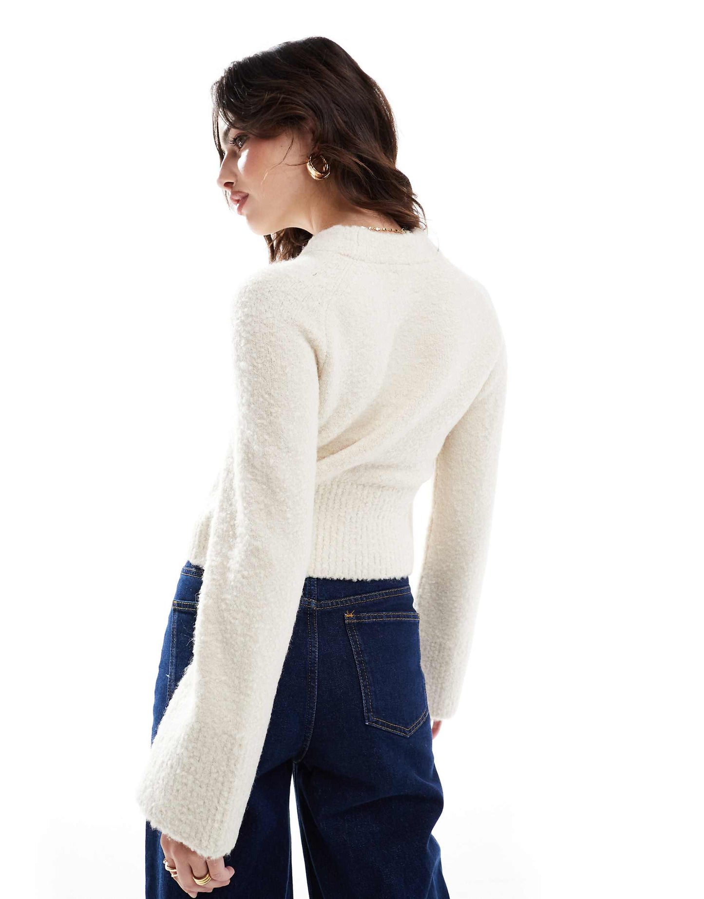 Boucle Crew Neck Cardigan