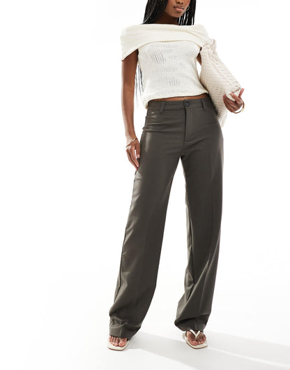 High Waist Straight Leg Trousers