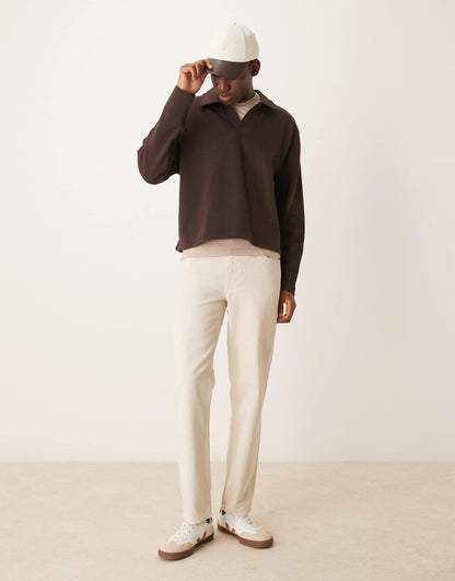 Boxy Oversized Smart Polo Sweatshirt