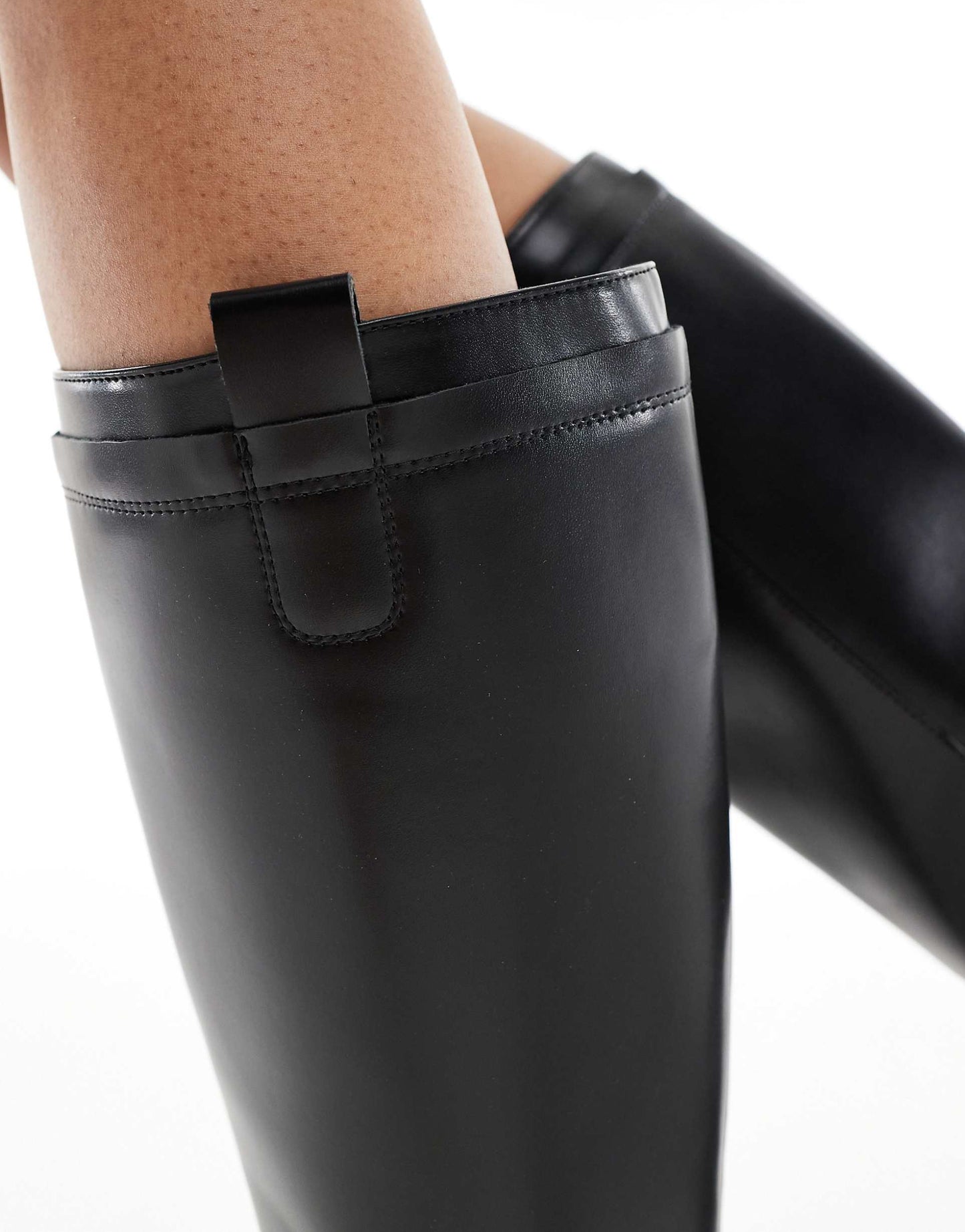 Calf Length Faux Leather Boots