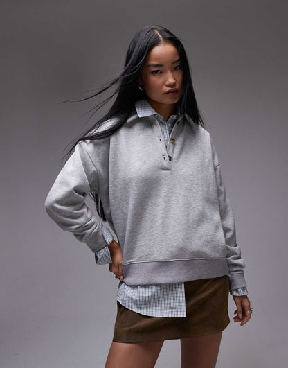 Oversized Polo Sweatshirt