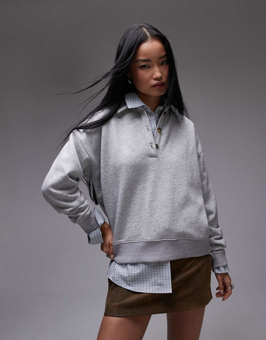 Oversized Polo Sweatshirt