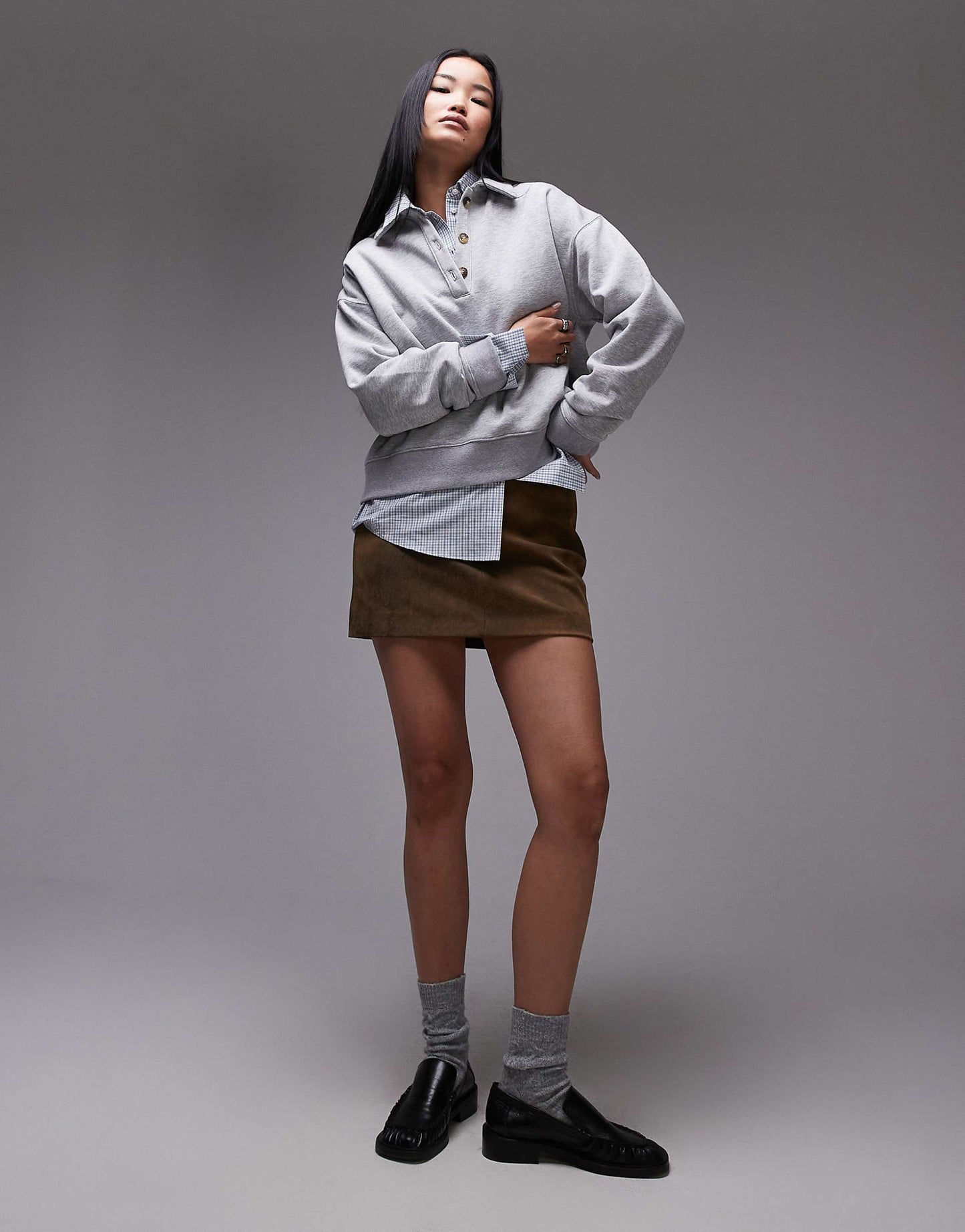 Oversized Polo Sweatshirt
