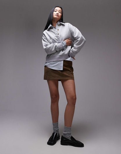 Oversized Polo Sweatshirt