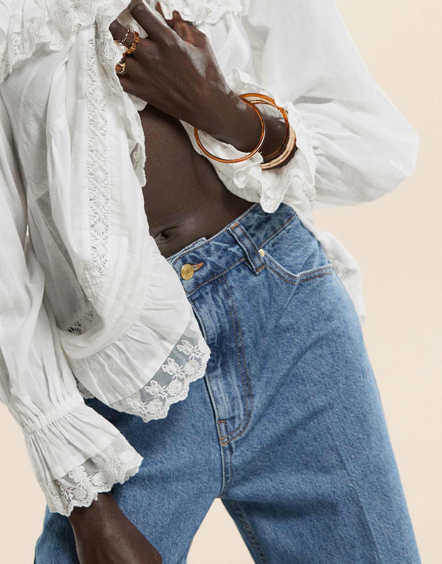 Wide Leg Jean With Crease Front