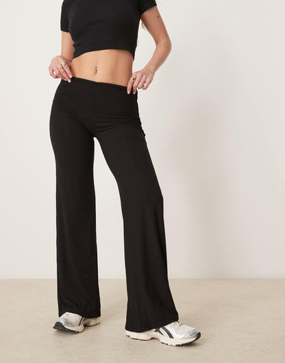 365 Sculpting Lounge Fold Waist Flared Trousers