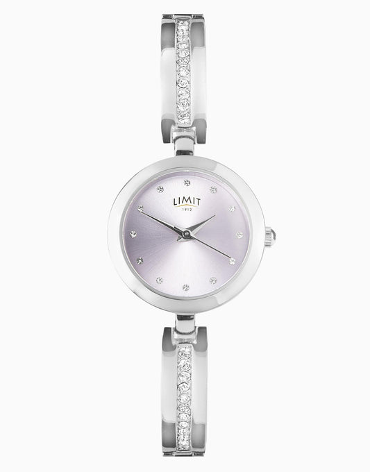 Classic 25Mm Womens Round Silver Analogue Watch