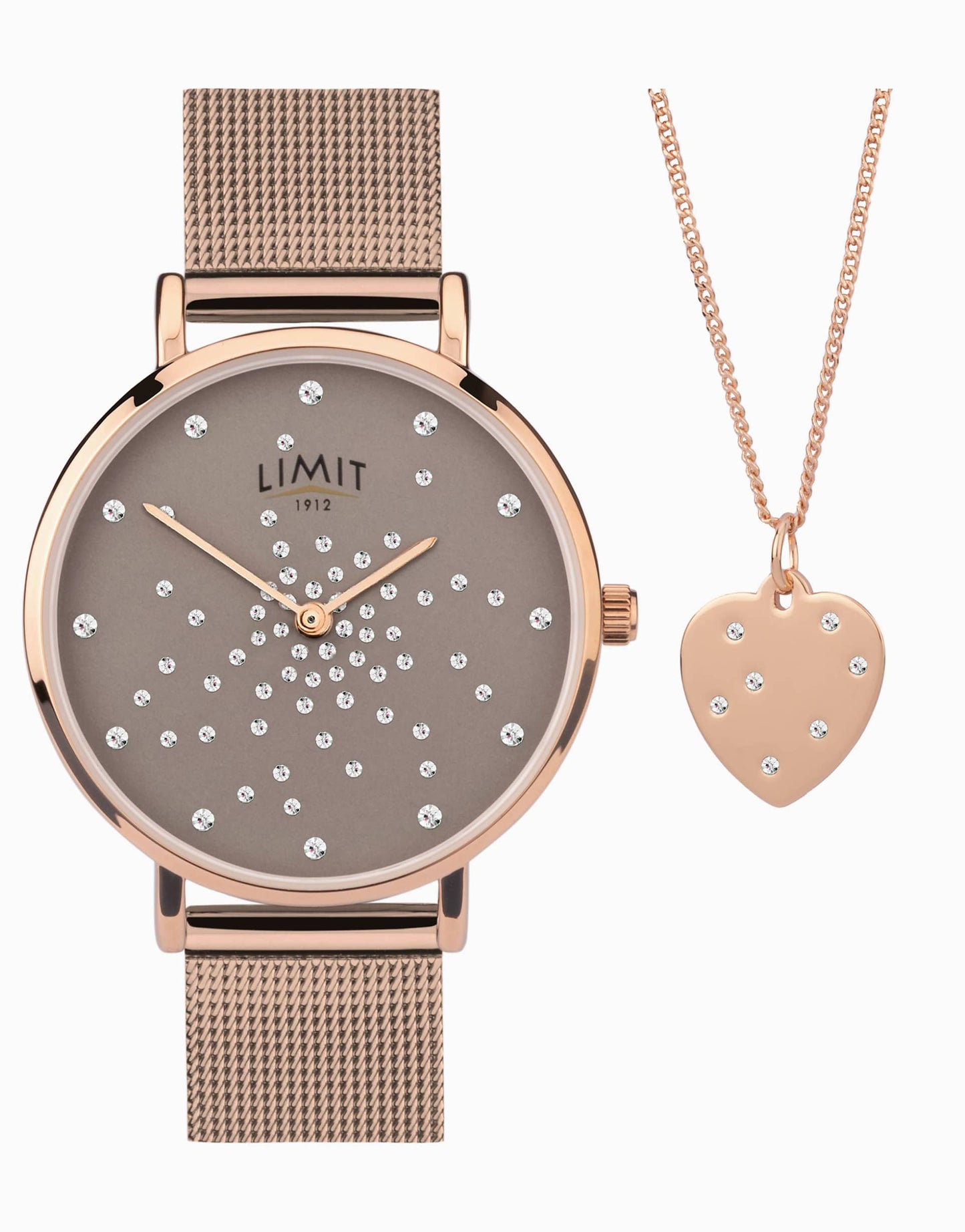Classic 28Mm Womens Round Rose Gold Analogue Watch Gift Set