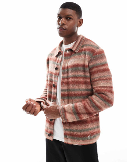 Brushed Stripe Cardigan