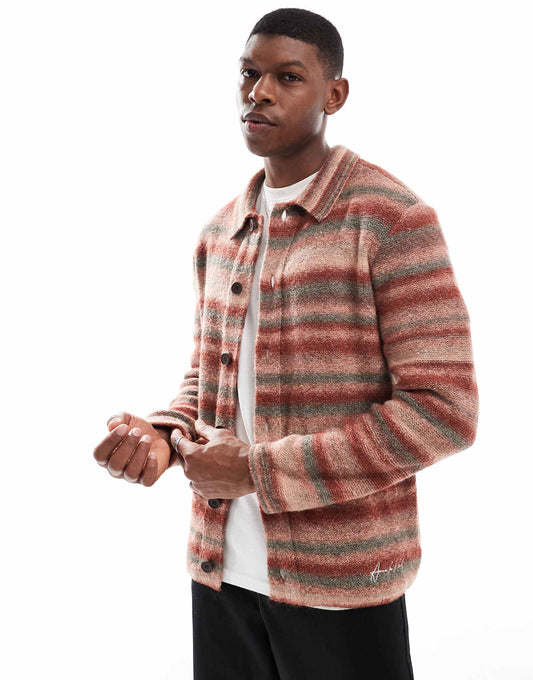 Brushed Stripe Cardigan