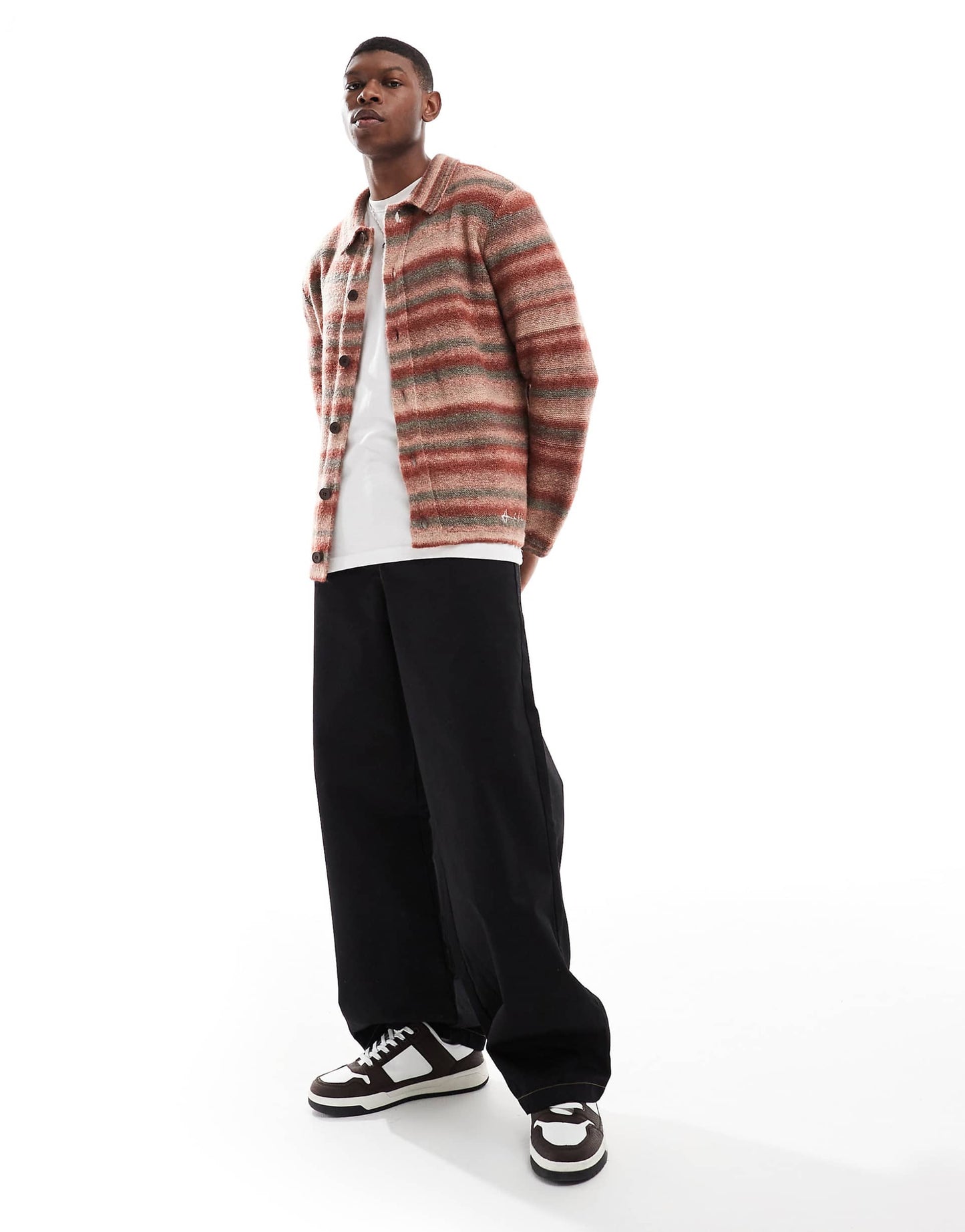 Brushed Stripe Cardigan