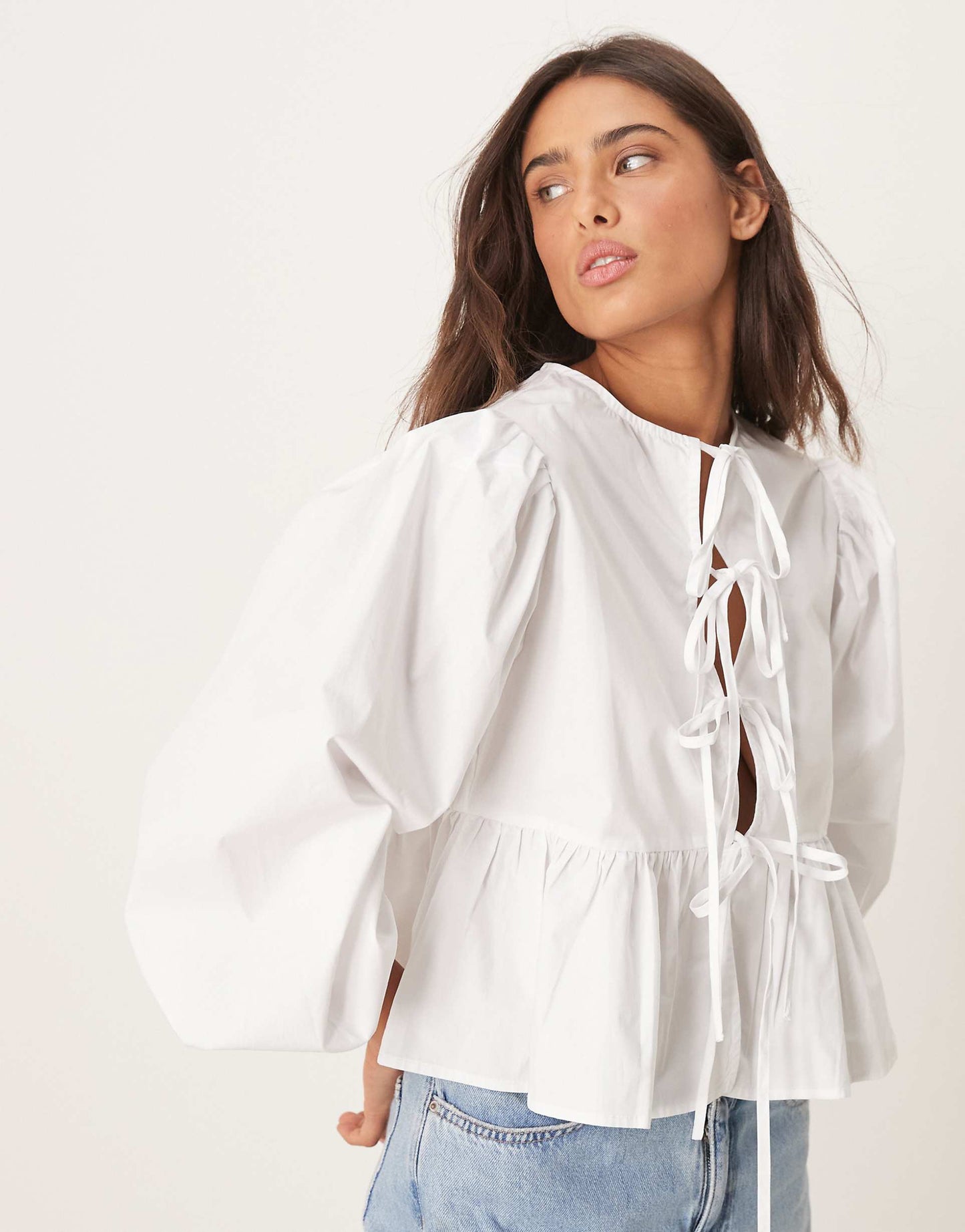 Bow Detail Puff Sleeve Blouse