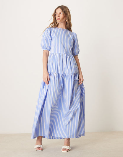 Puff Sleeve Stripe Dress