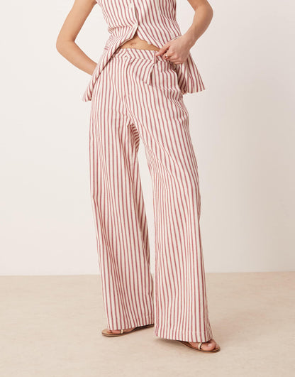 Low Rise Straight Leg Cotton Trousers