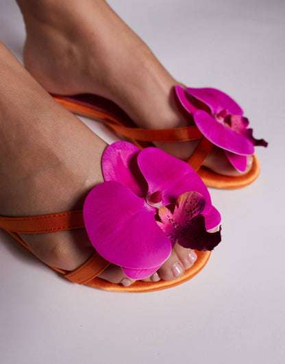 Magnolia 3D Floral Flat Sandals