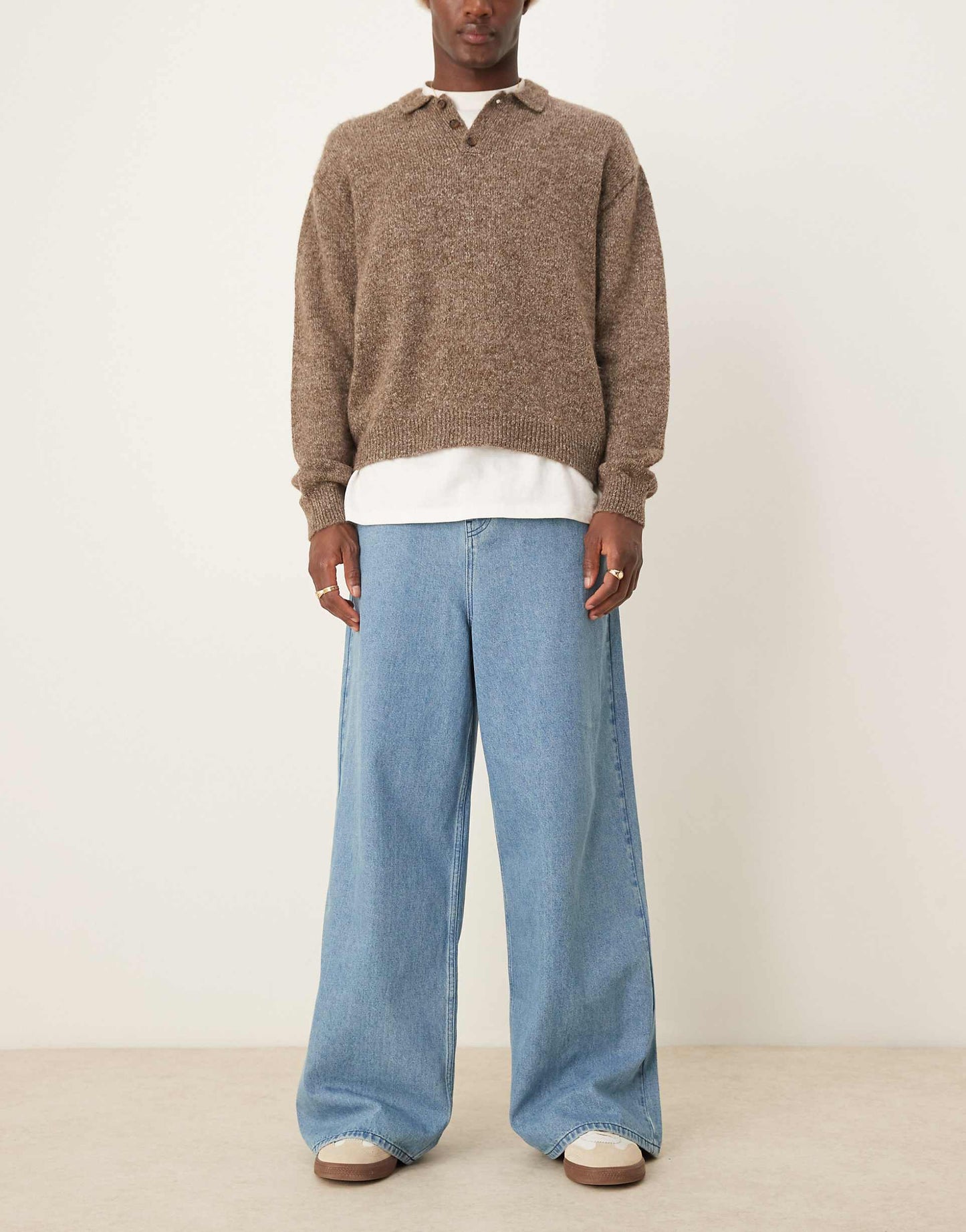 Baggy Jean With Low Rise And Wide Hem