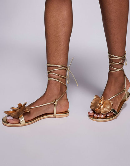 Magnolia Wide Fit 3D Floral Flat Sandals