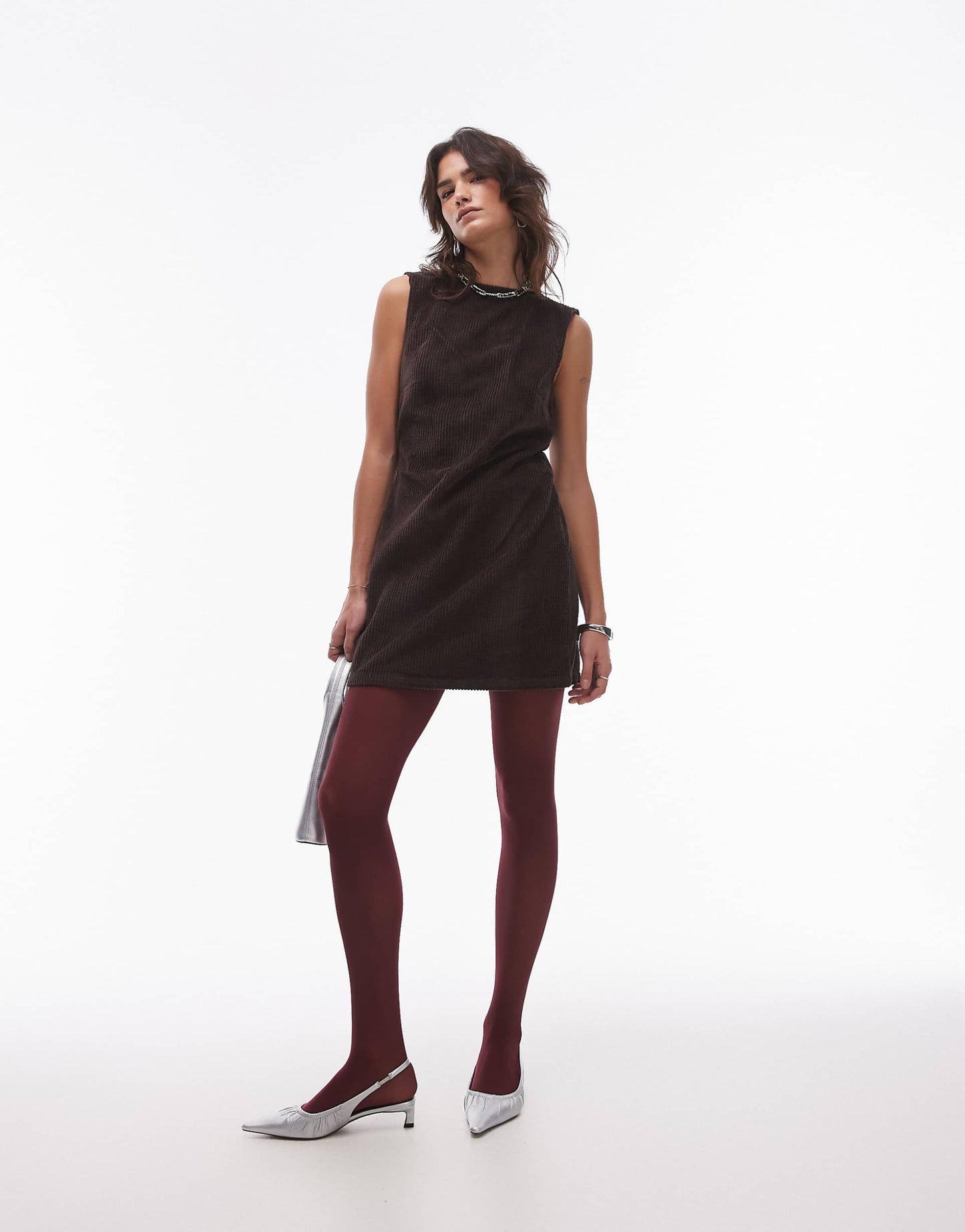 Denim Corduroy Shift Dress