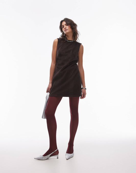 Denim Corduroy Shift Dress