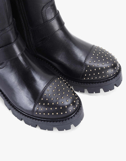 Cleveden' Block Heel Ankle Leather Boots
