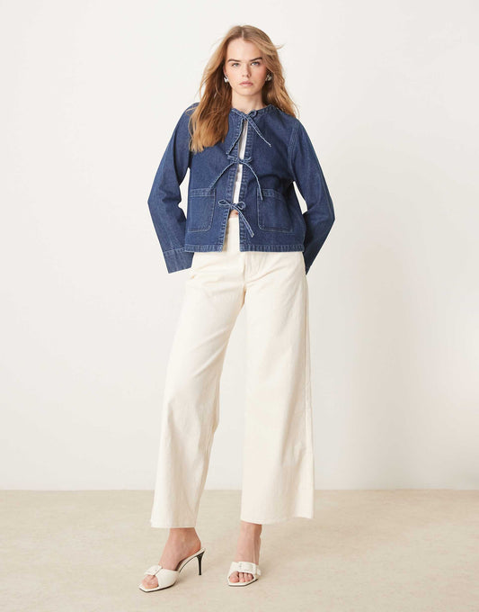 Arlington Denim Jacket With Tie Front