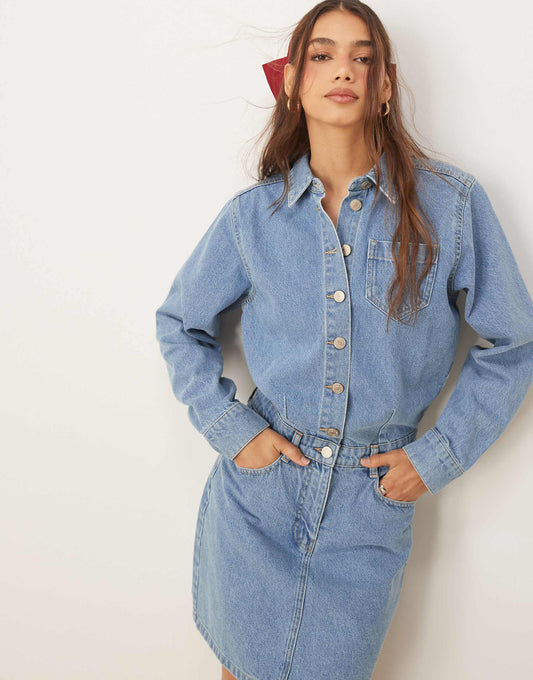 Galveston Denim Mini Shirt Dress