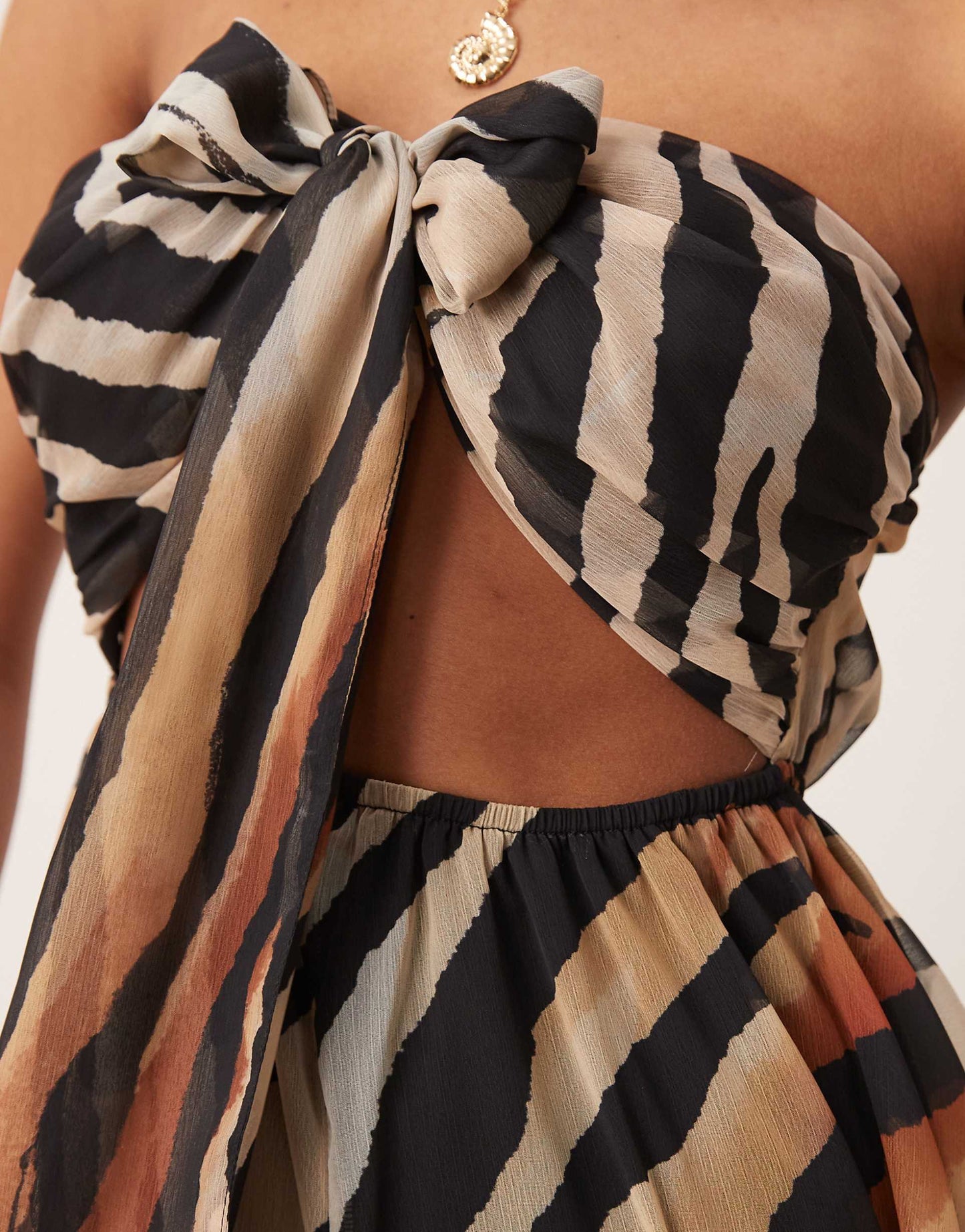 Beach Chiffon Tie Front Playsuit