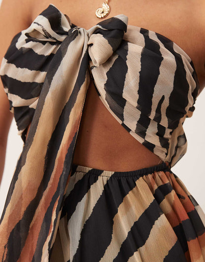 Beach Chiffon Tie Front Playsuit