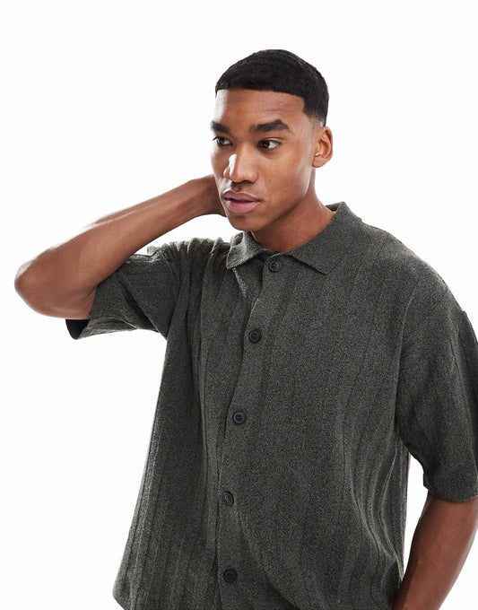 Knitted Rib Overshirt