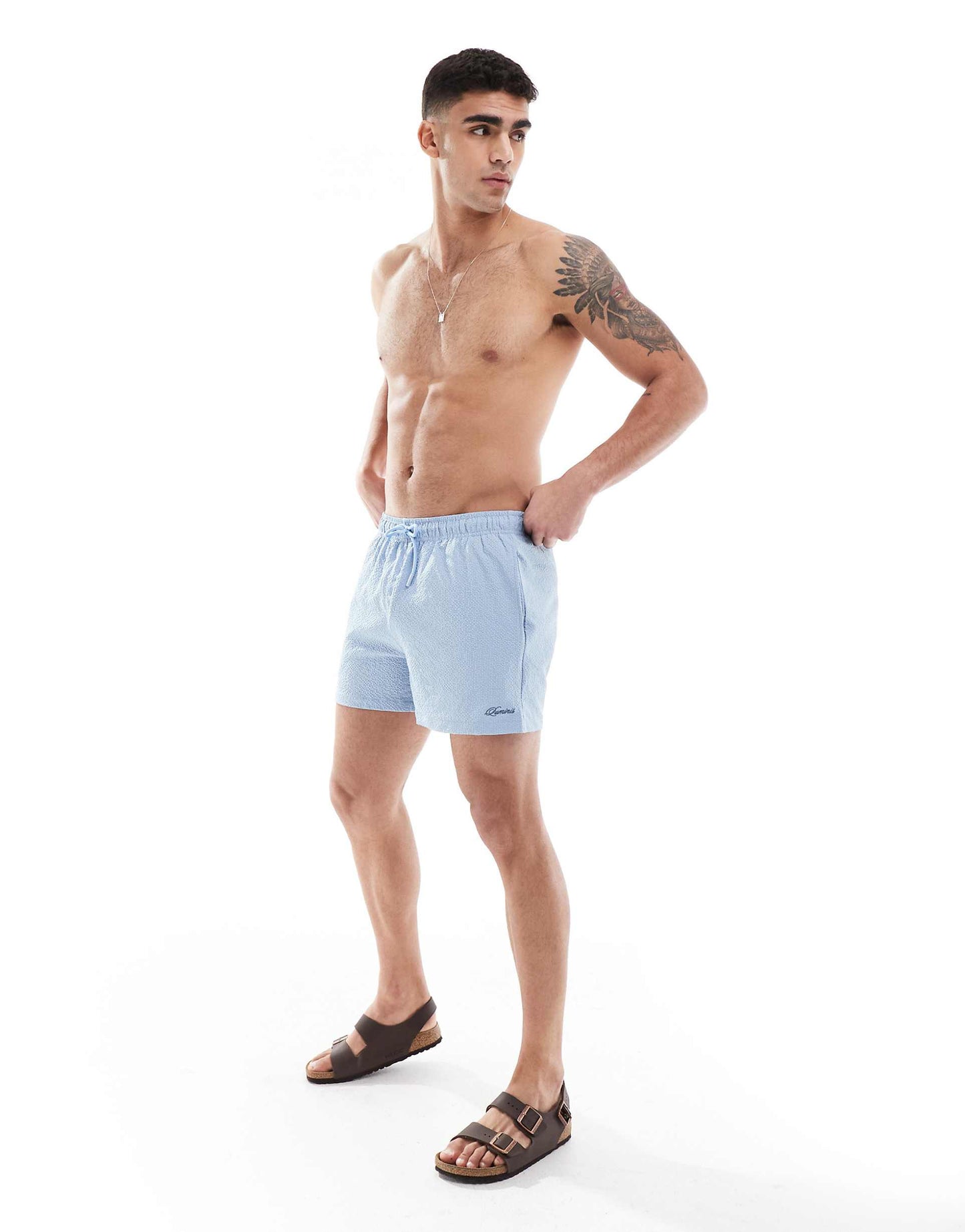 Seersucker Swim Trunks