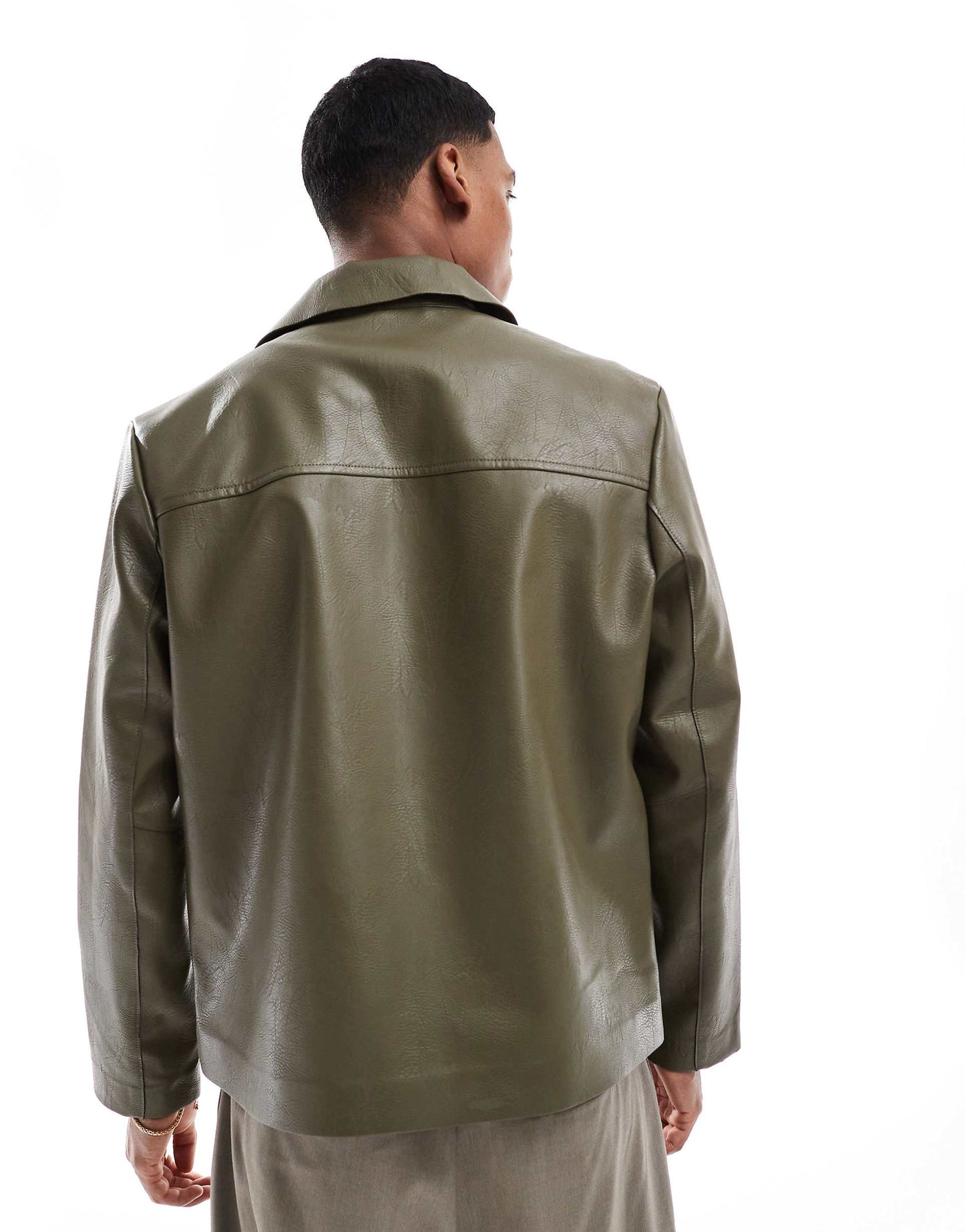 Faux Leather Shacket