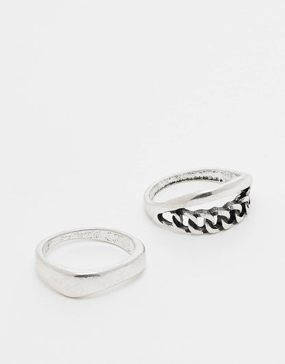 2 Pack Band Rings