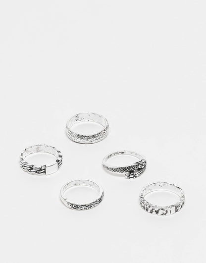 5 Pack Band Rings