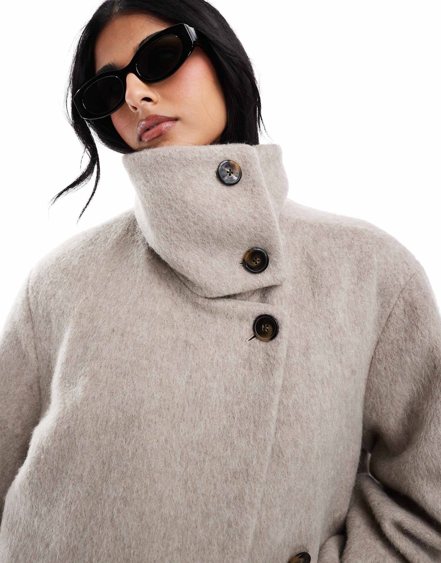 Funnel Neck Cape Coat