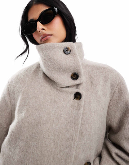 Funnel Neck Cape Coat